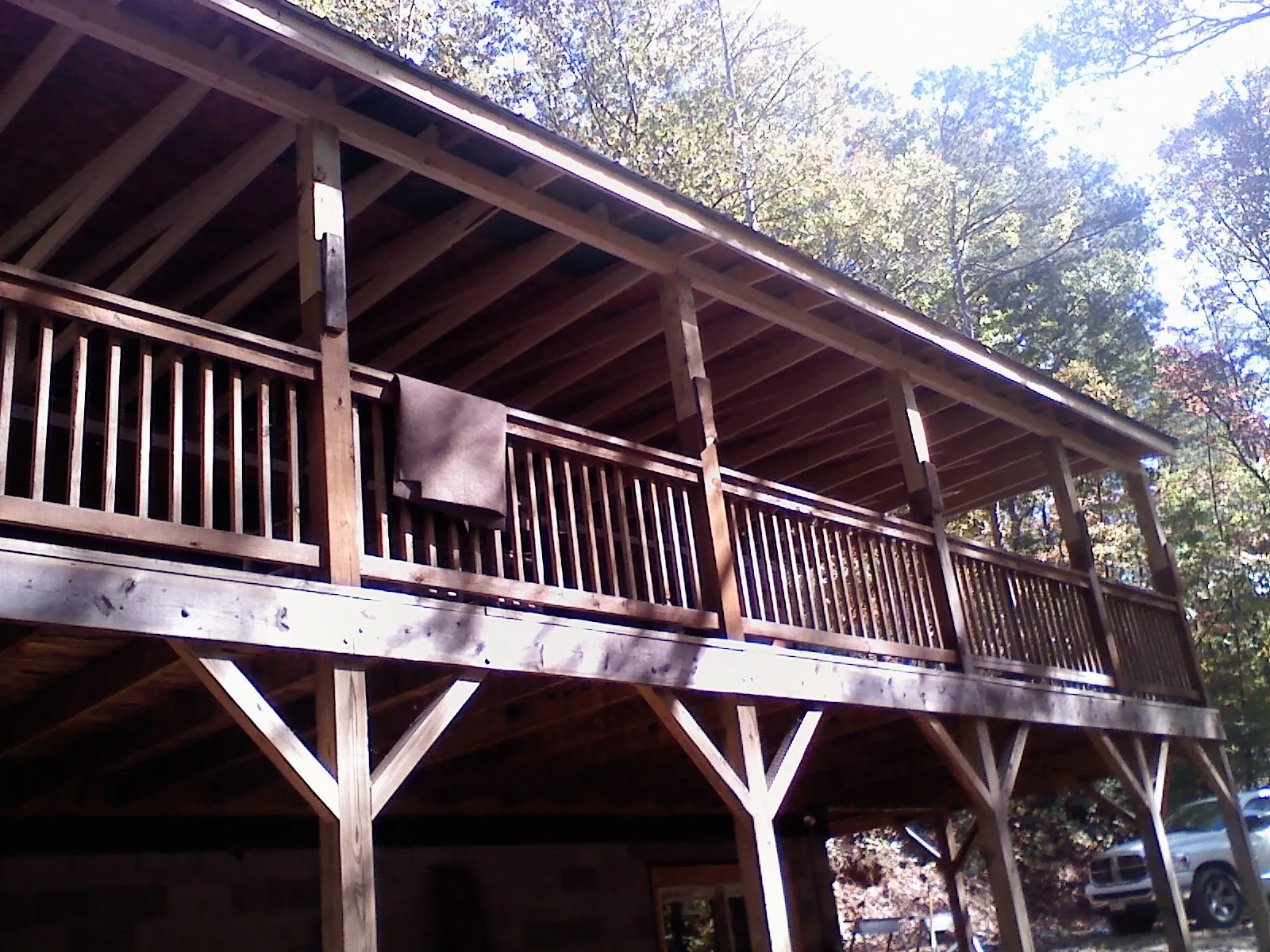 Timber framing under a new elevated porch and deck — Roof Leak Repair in Shaw Afb by Roofing Brothers